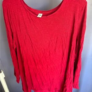 Old Navy Vibrant Red Long Sleeve Tee